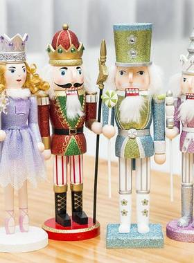 40CM胡桃夹子家居装饰品现代桌木纯手工艺工ltao1006品面可爱个原