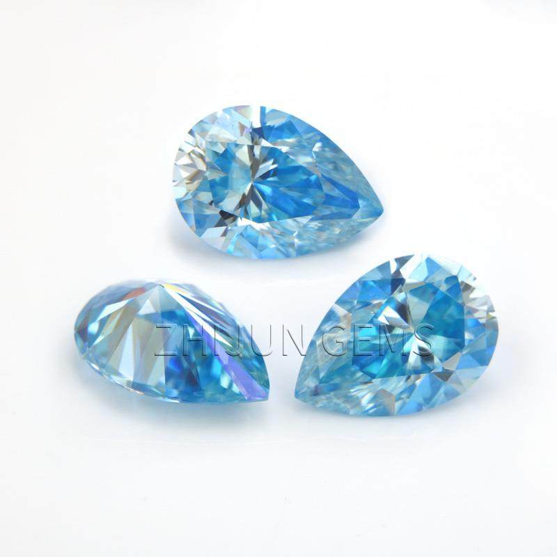 镀海蓝色梨形莫桑石裸石水滴形镀色工艺莫桑石戒面首饰镶嵌石,淘宝优惠券,粉丝福利购,淘宝优惠卷
