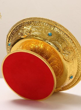 护法杯鎏金供水杯双层不锈钢内胆密宗八吉祥尼泊尔供酒杯佛杯摆件