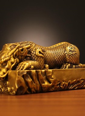 全黄铜吐水蚣蝮镇避水吸水兽瑞兽玄关酒柜办公桌装饰摆件铜避水兽
