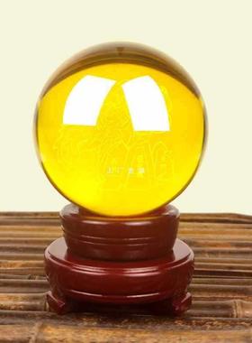 避龙天然黄摆水晶球厨房西北角火原石饰火烧天F87T9JJ5门摆件家居