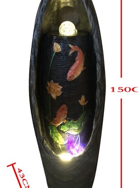 财源滚滚流水喷泉落地摆件轮招财开业礼品 年年有余 新居礼品