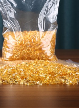 黄水晶摆件饰品聚宝盆配件花盆鱼缸铺底入户玄关装饰品摆设500g