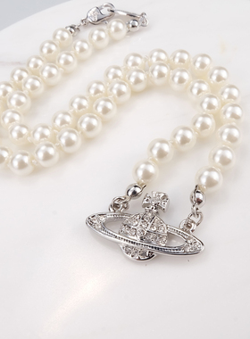 【官网正品】西太后土星珍珠锁骨项链24新款明星娜娜同款经典吊坠