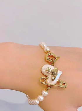 【官网正品】西太后经典土星爱心别针珍珠手链NANA经典款手环女