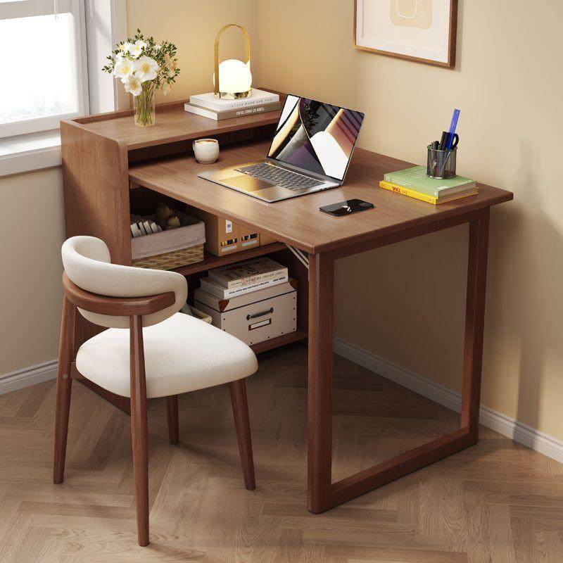 实木折一叠桌书架电脑桌家卧室用小户型学习书柜转体角FXV桌子书,淘宝优惠券,粉丝福利购,淘宝优惠卷