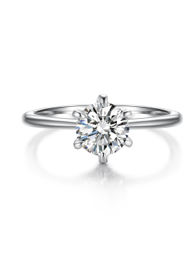 T家经典六爪人造培育钻石戒指