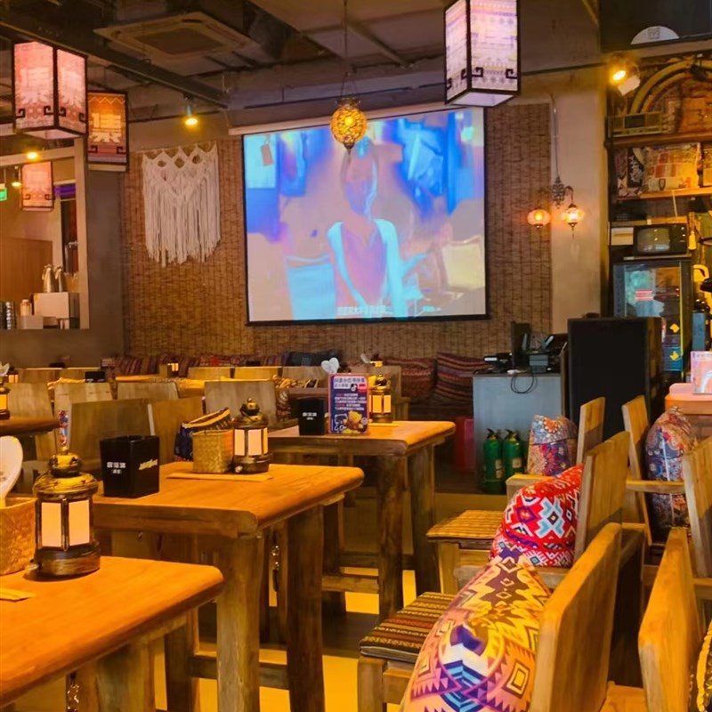 民谣集桌椅实木卡座沙发椅子老榆木酒吧桌子漫咖啡长方形 - 图1