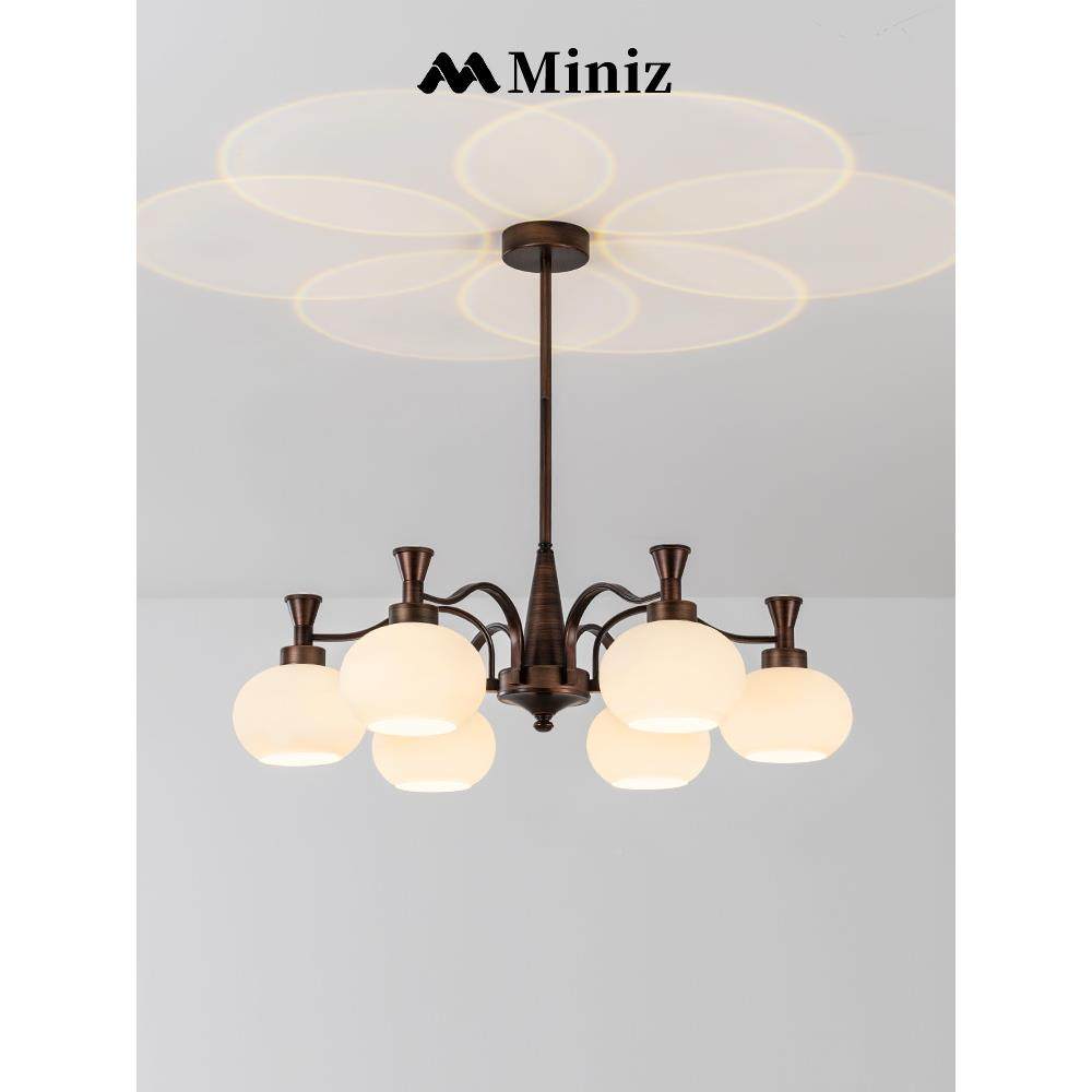 中古洋风柿厅子南766玻璃客吊灯主法式复古美式轻奢护眼餐厅大厅,淘宝优惠券,粉丝福利购,淘宝优惠卷