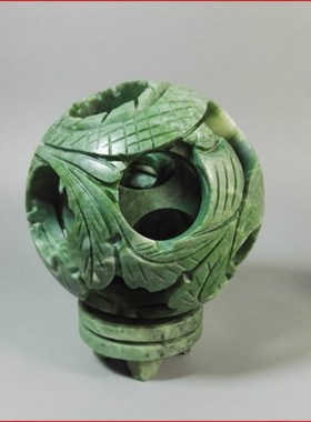 天然青玉石路路通时来运转轮摆件办公室客厅龙凤工艺礼品家居饰品