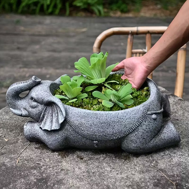 跨境热销大象花盆庭院摆件 图3