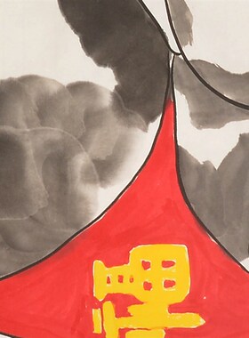 十二生肖猪诸事顺利纯手绘装饰画国画水墨画房间画客厅画办公室画