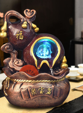 流水喷泉葫芦风车水轮球摆件客厅开业店铺吧台办公室桌面工艺礼品