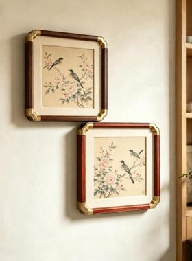 新中式祥云仿铜角挂墙画框