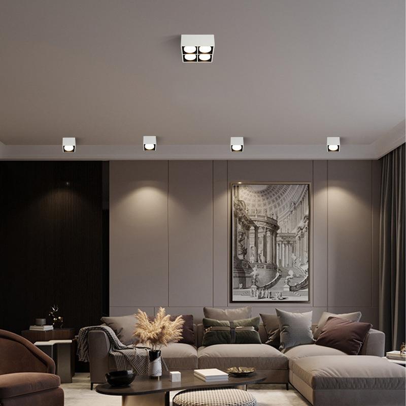 No main light, living room lighting, surface-mounted downlight, square bold light, hallway light, grille light, bedroom ceiling spotlight