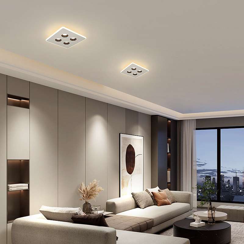 Double-head surface-mounted downlight without main light lighting living room corridor aisle bedroom bold lamp ultra-thin anti-glare ceiling spotlight