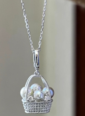 小红书爆款魔链珍珠小花篮项链