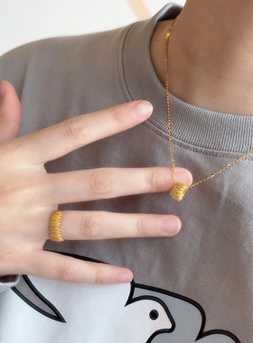 中古vintage独特设计感水滴项链