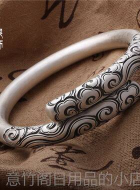 正品如意金箍棒手镯999银手箍工男女齐天大圣紧情侣定海足神咒针