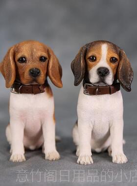 正品JXK比格犬米格鲁可犬模型 玩小型仿真兵人动物潮摆件幼爱狗手