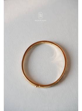 高档《气合唱诗》 925银镀金设计质手气镯简约百搭质覆古拉有礼士