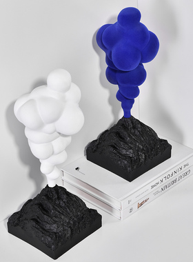 简约现代创意个性树脂植绒家居饰品摆件客厅房间玄关抽象艺术摆设