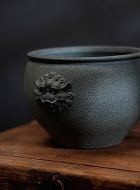 尚古石器 青石兽头水缸摆件 家居饰品客厅礼品桌面 工艺品 摆件