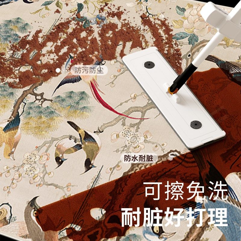 圆角法式复古入户门地垫耐脏可擦免洗pvc花鸟鱼虫进门地毯门口垫,淘宝优惠券,粉丝福利购,淘宝优惠卷