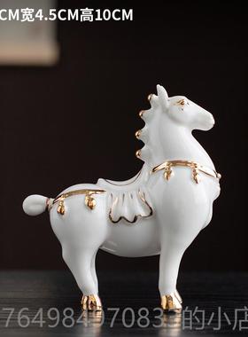 正品采购吉产幸品小陶瓷马饰品，一对运的客厅装品饰，办公室桌面