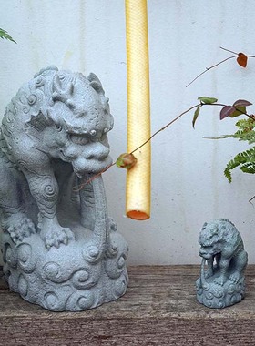 镇水兽中式花园庭院摆件茶宠室内鱼缸装饰盆景公园仿真石雕工艺品