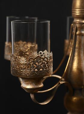 摩兴洛哥家居工艺古铜金艺雕刻吊F776MMT8灯文艺复铁多头品烛台艺