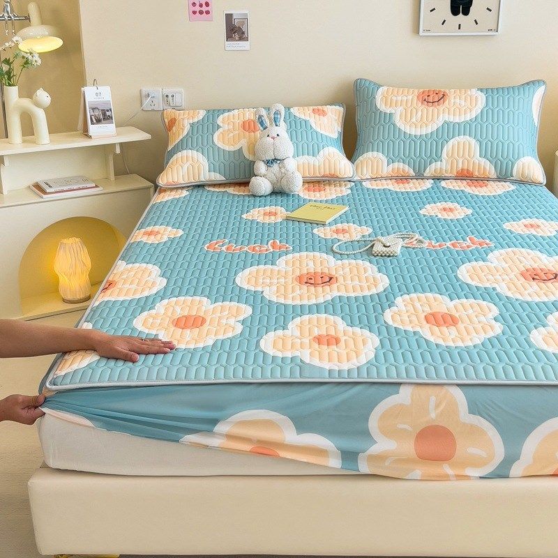 冰丝乳胶凉席床笠罩单件夏季床罩三件套2024新款床垫保护罩四件,淘宝优惠券,粉丝福利购,淘宝优惠卷