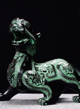 貔貅摆件仿古青铜器怪兽桌面室内文玩古玩复古工艺品装饰定制