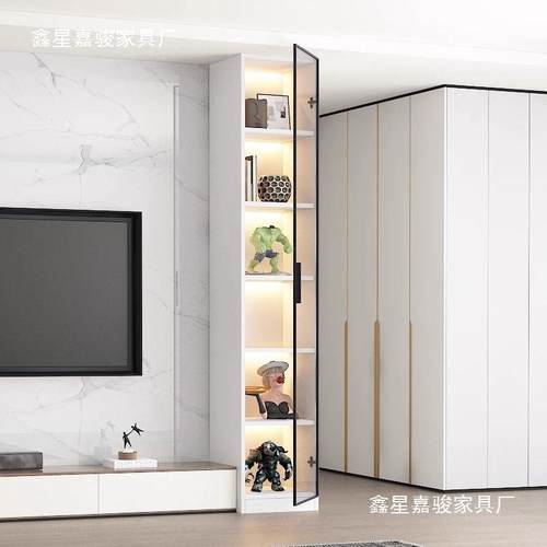 书展LLD示柜柜落地家约用靠墙客厅防尘玻璃门置物书架柜储物柜简 - 图3