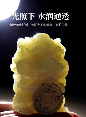 天然铜玉雕刻招财进宝貔貅客厅桌面摆件玄关办公室装饰乔迁礼品