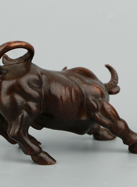 铜牛摆件华尔街旺市牛家居办公室客厅车内招财茶桌茶宠装饰品礼品