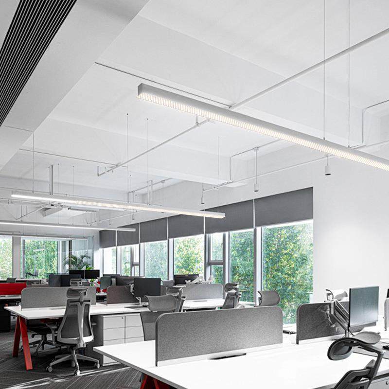 办公区上下发光防眩蜂窝网一字型吊灯 极简LED无缝拼接护眼长条灯,淘宝优惠券,粉丝福利购,淘宝优惠卷
