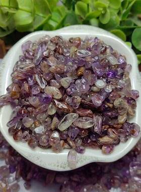 钛一公斤价1-12毫件米左右紫晶碎SEW石摆裸鱼石打磨抛光缸盆景石