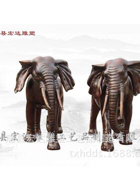 铸铜大象雕塑摆件如吸别水象铜象对一公司墅门口摆件广意场装1121