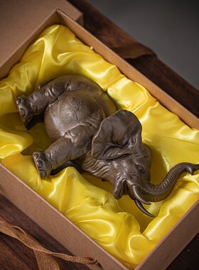 创意陶瓷大象一对桌面招财摆件家居客厅博古架办公室酒柜装饰礼品