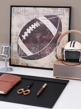儿童房SAO摆件现代简约样间书桌装美橄榄球主题板式桌面软装饰品