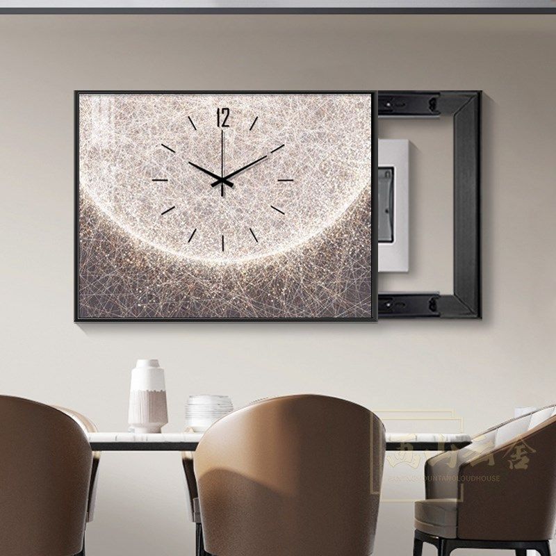 抽象电表箱装饰画带钟表免打孔总开关遮挡配电箱踪迹餐厅挂画,淘宝优惠券,粉丝福利购,淘宝优惠卷