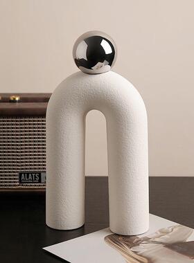 家用古风几何拱玄门球摆件客厅关电中视柜桌面简约FXT艺术陶瓷装