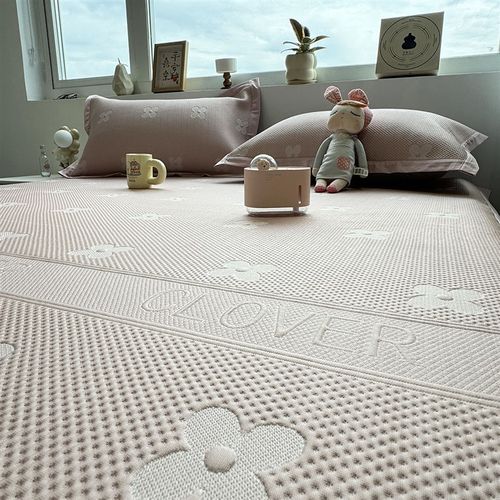 A类亲肤凉感冰豆豆夏季冰丝凉席夏天2024新款软席子可折叠三件套 - 图2