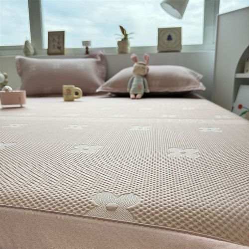 A类亲肤凉感冰豆豆夏季冰丝凉席夏天2024新款软席子可折叠三件套 - 图1