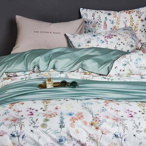 正品美单式0支6长绒棉数码印全花四件套棉床床笠被套1.8m纯棉床上 - 图2