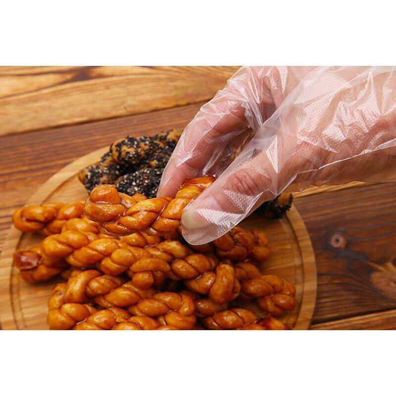 zzu【100个装】加厚一次性pe手套餐饮美发手膜厨房食品龙虾透明手