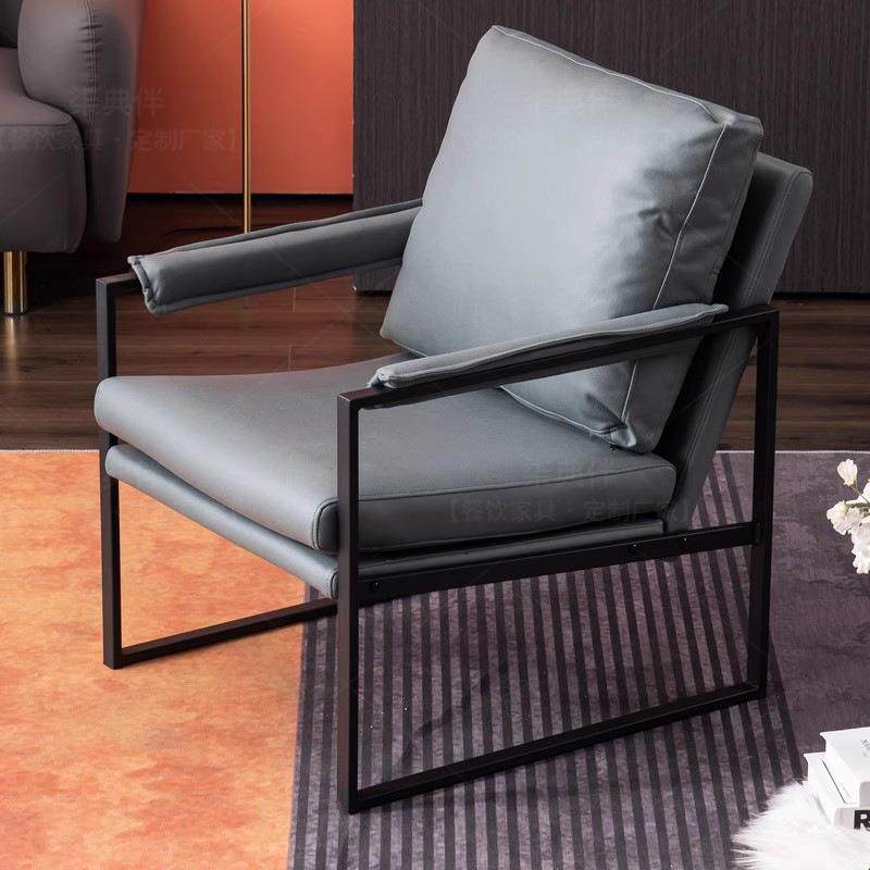 单人沙发铁艺简约客厅阳台卧室接待科技布懒人意式休闲极简皮椅子,淘宝优惠券,粉丝福利购,淘宝优惠卷