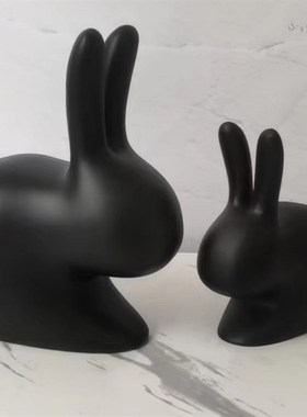 现代简约创意样板房售楼处树脂抽象兔摆件儿童房桌面茶几电视柜软