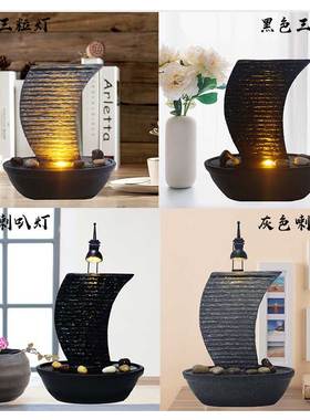 一帆风顺招财转运创意客厅桌面小型循环水景观流水船喷泉送礼摆件